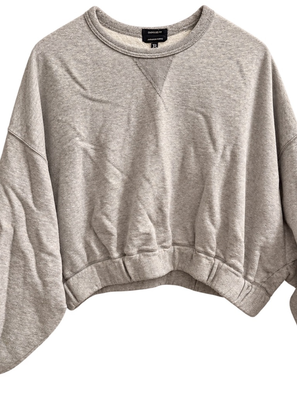 R13 Cropped Crew Jumbo Sweatshirt